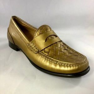 Women’s Cole Haan Gold Leather Flat Shoes